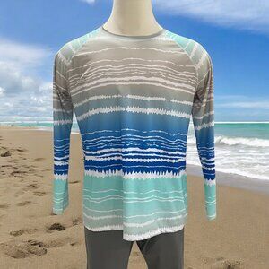 Reel Legends Men's Shirt XL Long Sleeve Beach‎ Waves Design Summer Fishing Soft